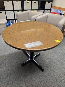 lot 414 image: Round granite conference Table