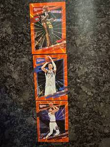 LOT of (3) Collins, Porzingis, Porter Jr. 2021 Panini Donruss Orange Laser cards