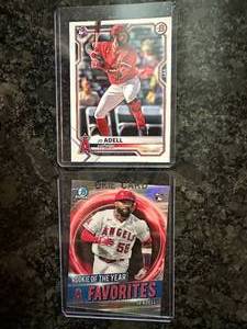 LOT of (2) Jo Adell 2021 Topps Bowman Rookie cards