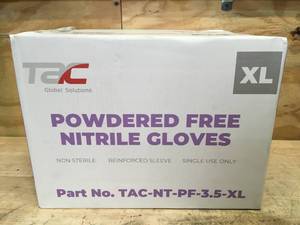 Case of TAC Powdered Free Nitrile Gloves Size XL