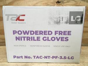 Case of TAC Powdered Free Nitrile Gloves Size Large