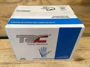 Case of TAC Powder Free Blue Nitrile Gloves Size Large