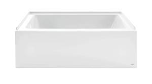 AMERICAN STANDARD 2946202.011 Studio� Bathtub with Integral Apron, Soaking Hydrotherapy, Rectangular, 60 in L x 32 in W, Left Drain, Arctic