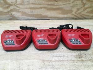 Lot of 3 - Milwaukee M12 Charger Model # 48-59-2401