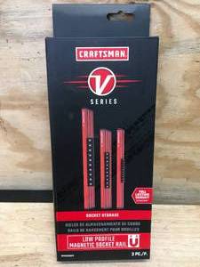 Craftsman 3 Piece Low Profile Magnetic Socket Rail Set Model # CMMT92001V