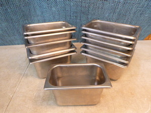 lot 24 image: 12 Stainless Steel Steam Table Pans