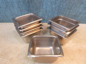 lot 25 image: 8 Stainless Steel Steam Table Pans