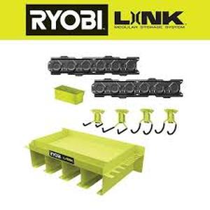 lot 16 image: RYOBI LINK Tool Organizer Shelf with LINK 8-Piece Wall Storage Kit  Customer Returns See Pictures