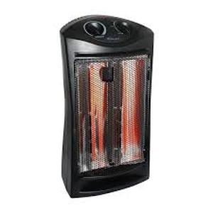 lot 31 image: living zone 1500-Watt Black Electric Tower Quartz Infrared Space Heater with Thermostat  Customer Returns See Pictures
