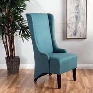 lot 36 image: Callie Teal Fabric Parsons Chair Customer Returns See Pictures