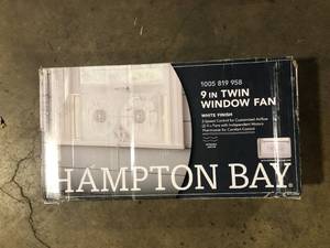 lot 25 image: Hampton Bay 9 in. Twin Window Fan   Customer Returns See Pictures