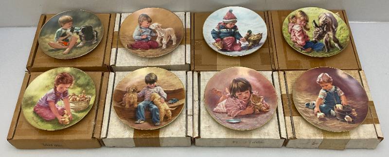 lot 174 image: Misc. Collectible Hamilton Collection  Children Adorned Plates In Original Boxes