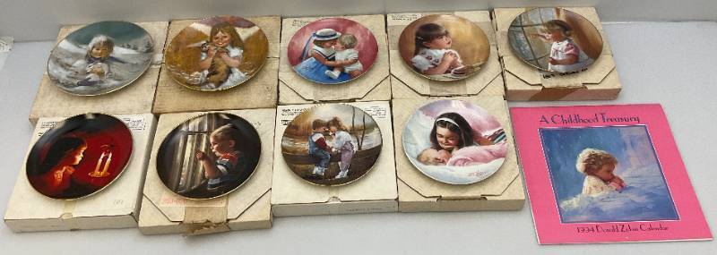lot 164 image: Pemberton & Oakes Collectible (Donald Zolans) Children Themed Plate In Original Box (NOS) & More