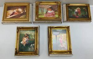 lot 47 image: Misc. Pemberton & Oakes Zolan  Collectible Miniature Framed Prints In Original Boxes (New Old Stock)