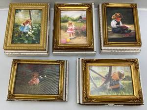 lot 49 image: Misc. Pemberton & Oakes Zolan  Collectible Miniature Framed Prints In Original Boxes (New Old Stock)