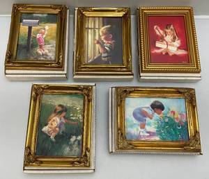 lot 50 image: Misc. Pemberton & Oakes Zolan  Collectible Miniature Framed Prints In Original Boxes (New Old Stock)
