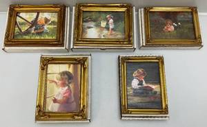 lot 51 image: Misc. Pemberton & Oakes Zolan  Collectible Miniature Framed Prints In Original Boxes (New Old Stock)