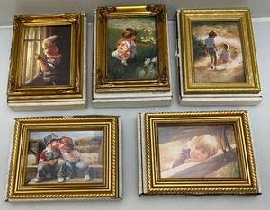 lot 54 image: Misc. Pemberton & Oakes Zolan  Collectible Miniature Framed Prints In Original Boxes (New Old Stock)