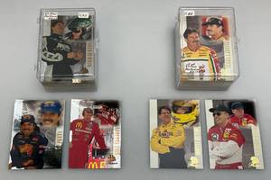 lot 73 image: Misc. Unsorted NASCAR Trading Cards (In Protective Cases)