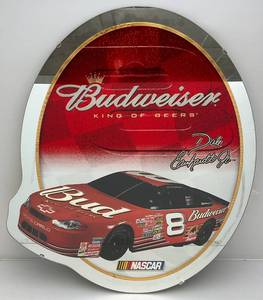 lot 199 image: 31 x 27 Budweiser NASCAR Advertisement Mirror