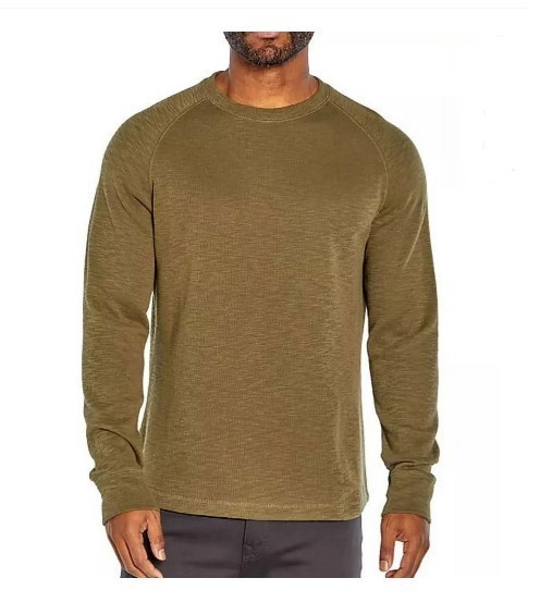 lot 388 image: NEW Banana Republic Mens Double Knit Long Sleeve Crewneck Shirt - Olive Night - SMALL