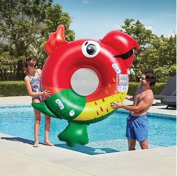 lot 450 image: NEW  Members Mark Oversized Inflatable Pool Float - Parrot