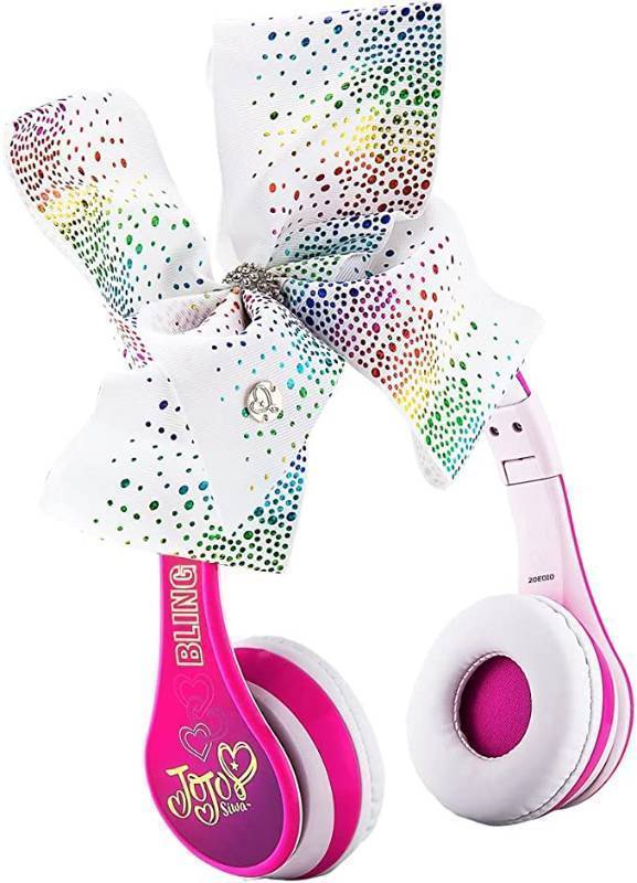 lot 413 image: NEW JoJo Siwa Kids Bluetooth Headphones for Wireless Rechargeable Foldable Bluetooth Headphones with Microphone Kid Friendly Sound and Bonus Detachable Cord