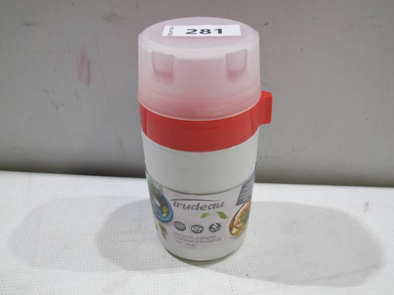 lot 279 image: NEW Trudeau Fuel Dual Food Container, 12 ounce, Red