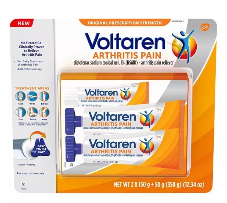lot 260 image: NEW Voltaren Topical Arthritis Pain Relief Gel 5.3 oz. 2 pk.,  1.7 oz.