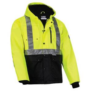 lot 211 image: Ergodyne GloWear 8275 Heavy-Duty Hi-Vis Workwear Jacket - Sherpa Lined, Water-Resistant, Type R, Class 2 LIME 3XL