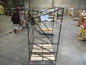 lot 109 image: Welded Black Metal Frame Built to Fit Onto Pallets with Angled Roof - Perfect for Projects