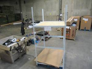 lot 116 image: Adjustable White Metal Frame Built to Fit Onto Pallets - Perfect for Projects