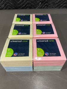 C 4 - Set of 3 Packs - Universal One 3 x 3 Pop-Up Sticky Notes (1200 Sheets Each) in Assorted Colors