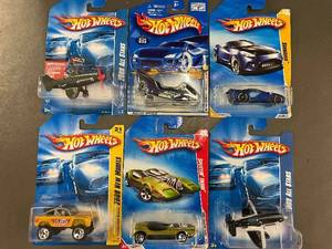 J - Collection of 6 Hot Wheels Die-Cast Cars and Airplanes, Including 2008 All Stars Series