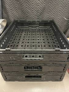 Set of 4 Tosca 65126 Black Plastic Storage Crates