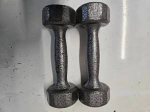 lot 19 image: Lot of a Pair of VTX 5LB Metal Dumbbells (Used, Good Condition