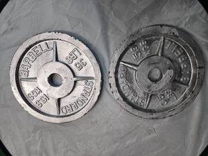lot 34 image: Lot of a pair of Two-inch 35LB Plates ( Used)