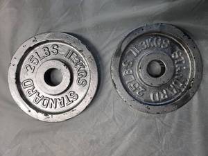 lot 35 image: Lot of a pair of Two-inch 25LB Plates ( Used)