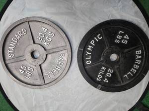 lot 36 image: Lot of a pair of Two-inch 45LB Plates ( Used)