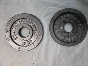 lot 38 image: Lot of a pair of Two-inch 5LB Plates ( Used)