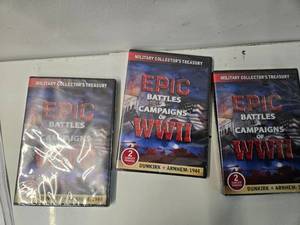 lot 58 image: Lot of 3 DVDs  Epic Battles & Campaigns of WWII Dunkirk & Arnhem 1944  2 Complete Programs ( NEW)