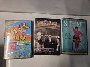 lot 96 image: Lot of 3 DVDs 1.  The Best Ham, 2. Roy Rogers (Cowboy and the Senorita) and 3.Arthritis Workout ( Sit and Fit) Easy Fitness for Seniors ( All New)