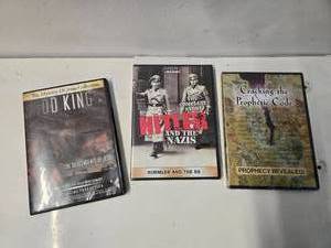 lot 98 image: Lot of 3 DVDs1. God Kings (the Mystery of Jesus Collection), Hitler and Nazis (the Complete Story) and 3. Cracking the Prophetic Code ( All are new)