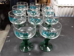 11-Margarita Glasses With Cactus Stem