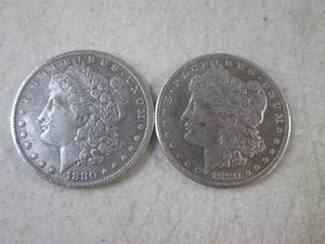 (CNTR) 2 Replica 1880 Morgan Silver...
