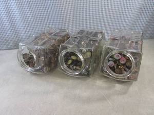 (FS) 3 Vintage Glass Display Jars F...