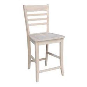 International Concepts 24 in. Unfinished Wood Bar Stool Customer Returns See Pictures