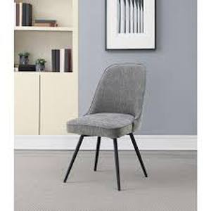 OSP Home Furnishings Martel Swivel Chair in Charcoal Herringbone with Black Legs Customer Returns See Pictures