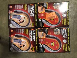 Lot of HANDY HEATER 450-Watt Silver and Black Electric USB Rechargeable Personal Wearable Neckband Heater  Customer Returns See Pictures