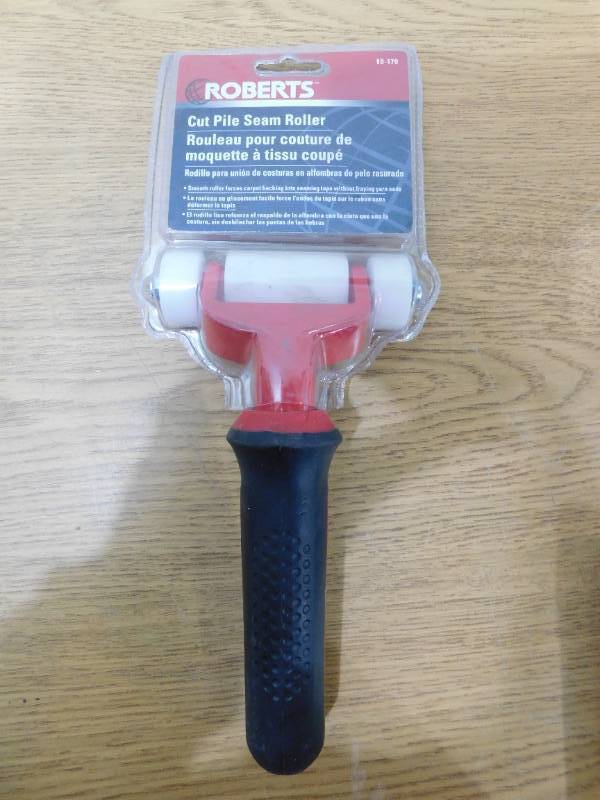 ROBERTS 6 in. W x 1.18 in. D Pro Cut Pile Carpet Seam Roller Tool with Ergonomic Handle